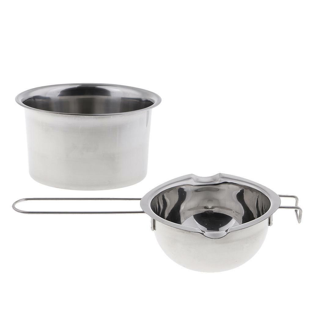 2pcs Stainless Steel Wax Melting Pot Double Boiler for DIY Wedding Candle