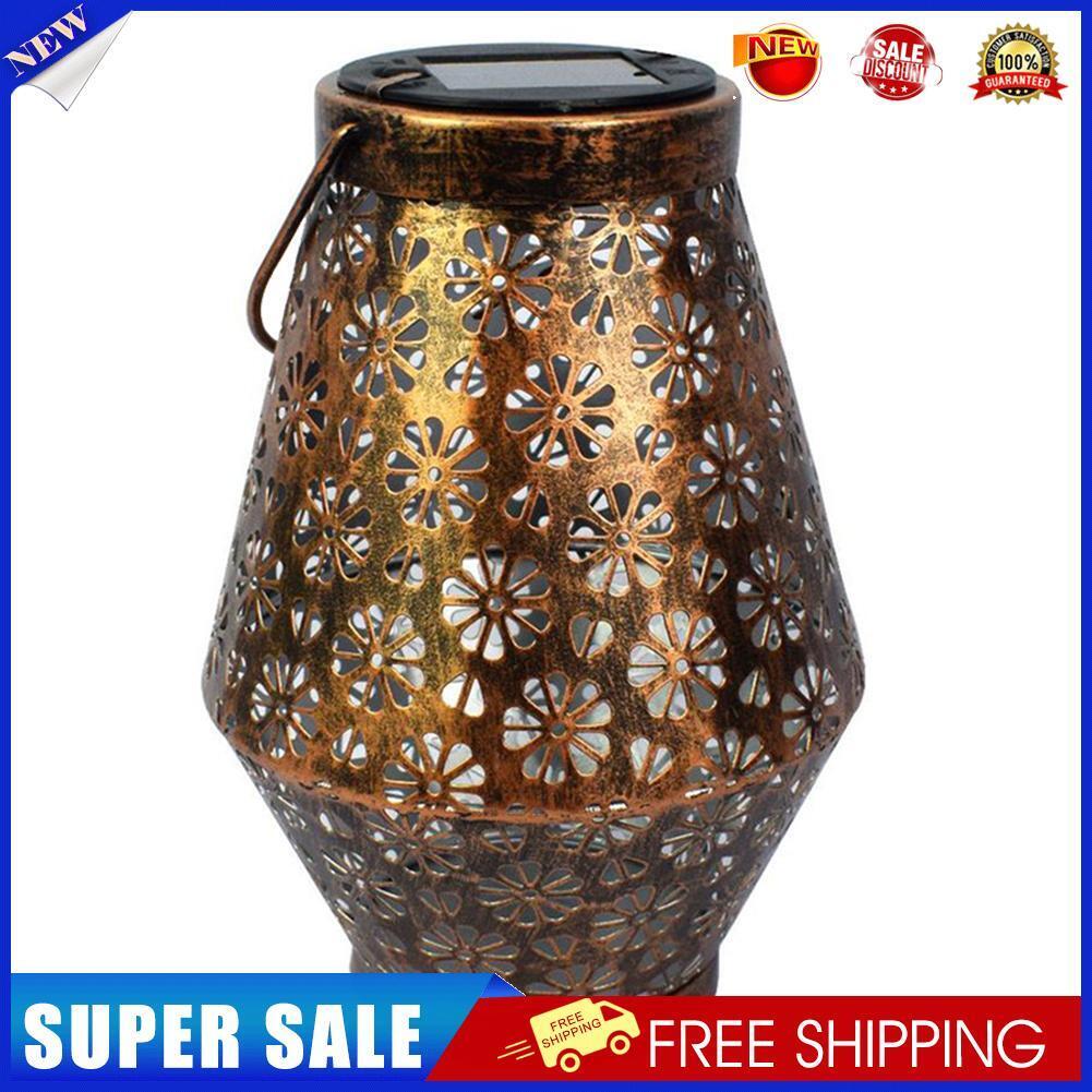 Solar Metal Hollow Projection Lamp Outdoor Hanging Light Garden Ornaments