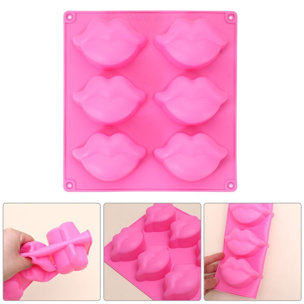 6 Mouths Lips Shape Baking Moulds Chocolate Silicone Mold Cake Decorating Molds