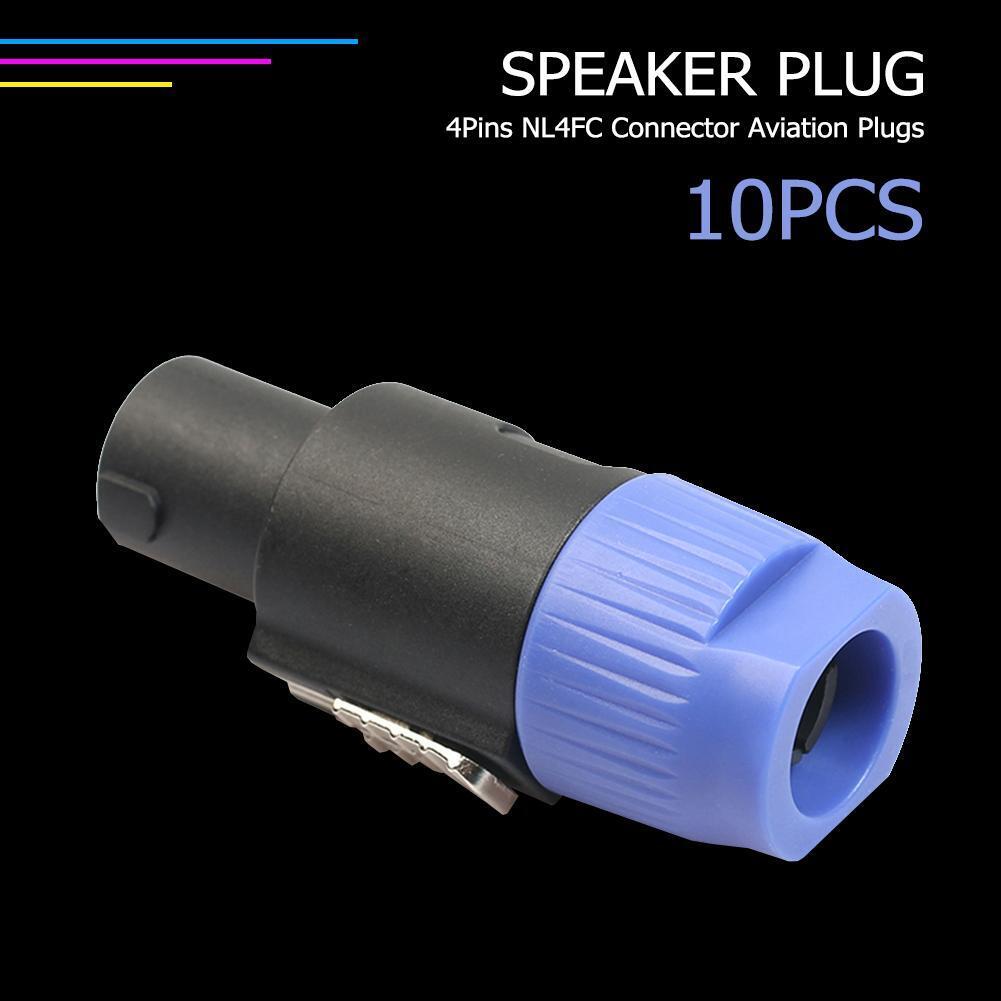10pcs 4-Pole 4Pin NL4FC Connector Ohm Plug Speaker Audio Cable Plug Adapter