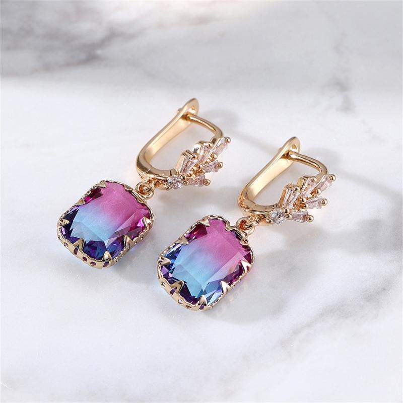 Colorful Stone Drop Earrings  Women Charm Earring for Women Girl Valentine Gift
