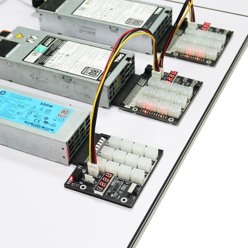 Server PSU Power Supply Breakout Board Adapter 1800W 12 Ports ATX 6 Pin for Eth