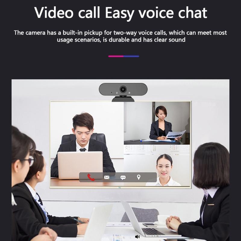 1080P AF Webcam Computer PC Web Beauty Camera LED Light Mic 360° Rotate Cam
