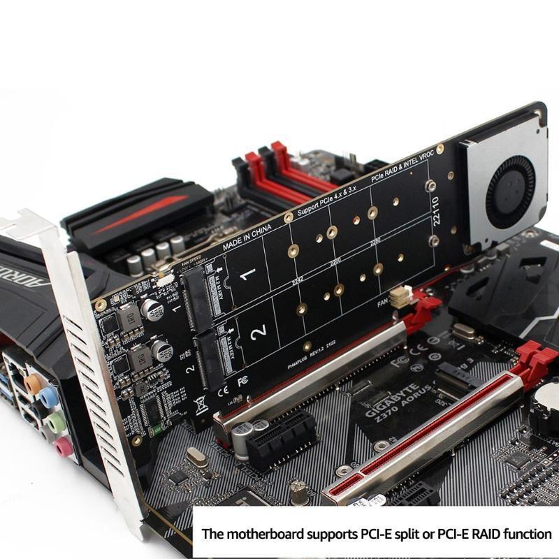 NVME Hard Disk Adapter fo M.2 NVME (M-Key) SSD to PCIE 4.0 X16 Expansion Card