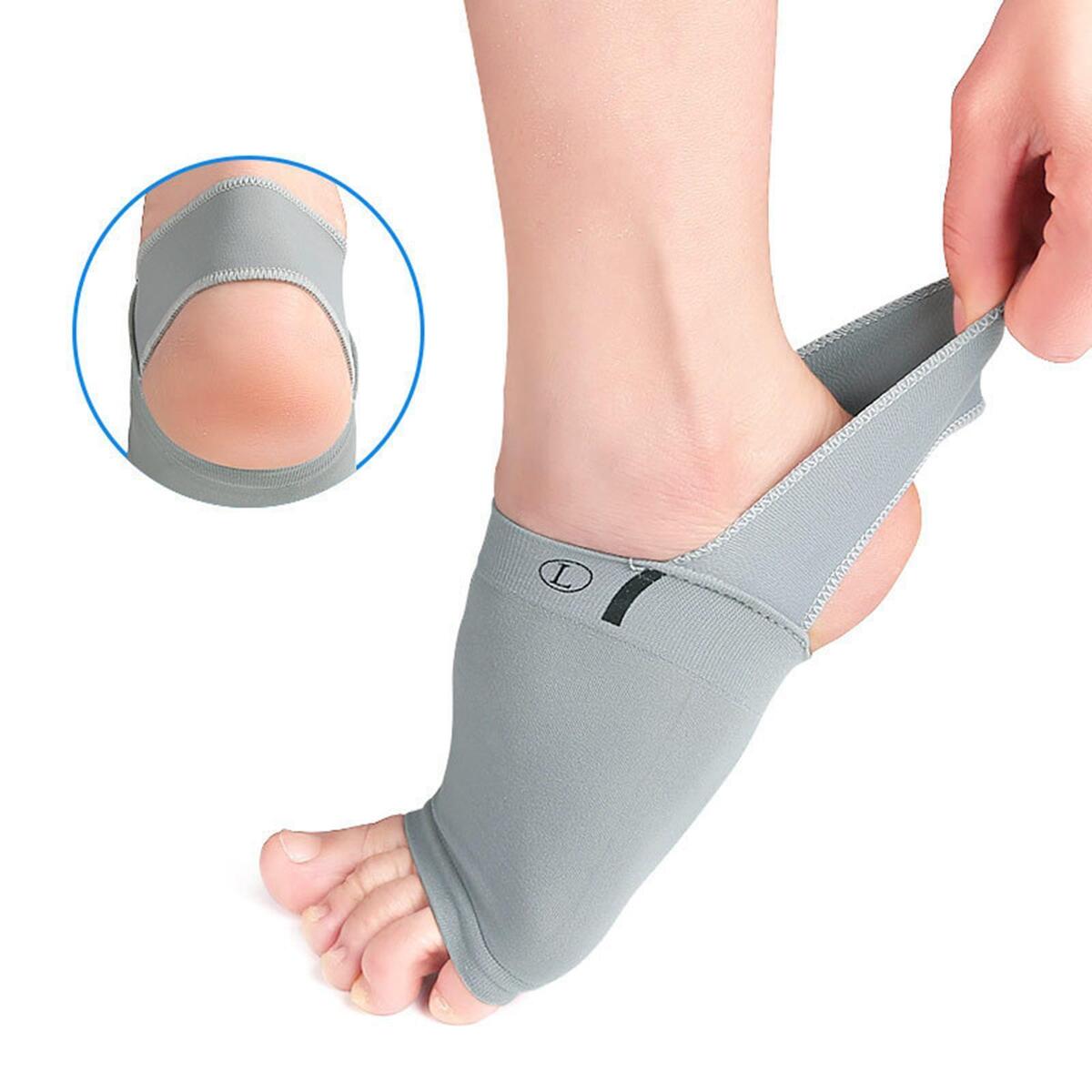2 Pieces Soft Arch Support Braces Protector with Pads Arch Socks Wrap for Flat
