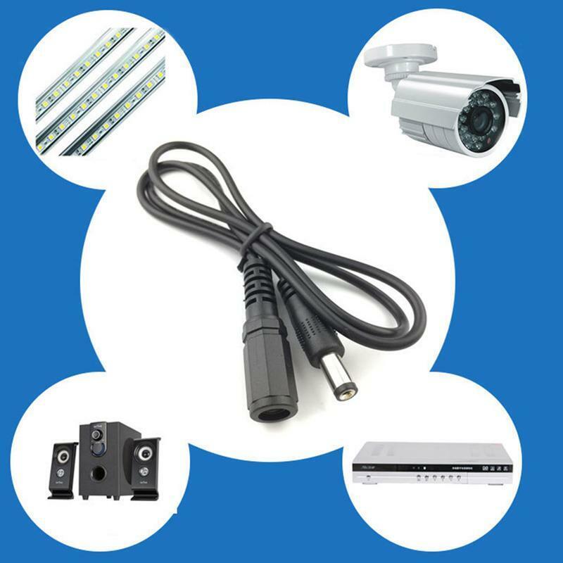 1M DC 5.5mm x 2.1mm Power Male to Female Barrel Plug Connector Extension Cable