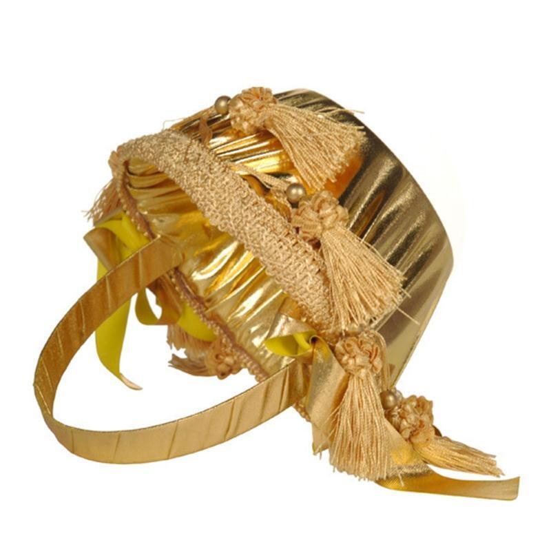 Small Flower Girl Baskets with Handle Bows & Tassels for Wedding Ceremony