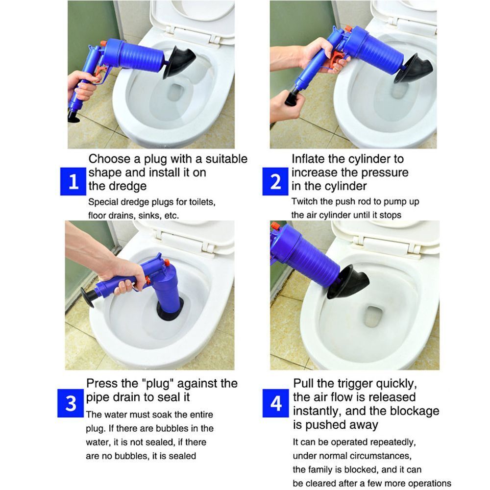 Pump for Bath Toilets Air Power Drain Cleaners Cleaning Tools Drain Blaster