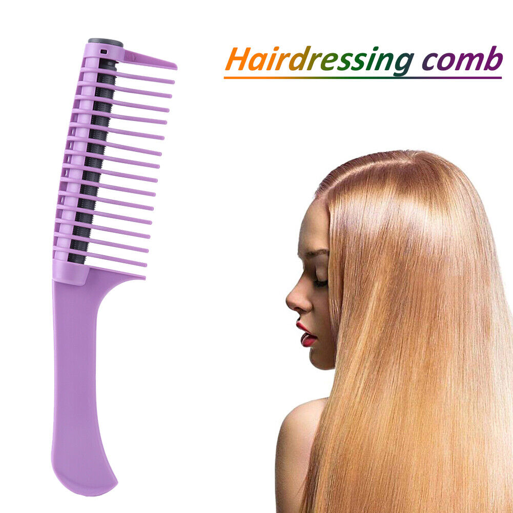 Anti Static Wide Tooth Hair Comb Reduce Hair Loss Curling Brush (Purple)