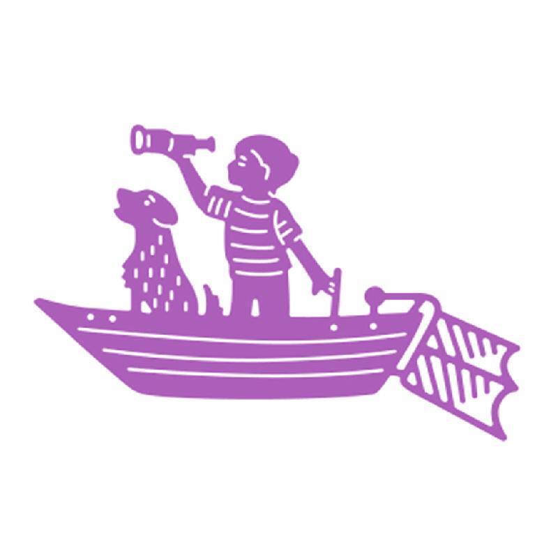 Boys Dogs On Board Metal Cutting Dies Stencil Scrapbooking DIY Album Stamp Paper