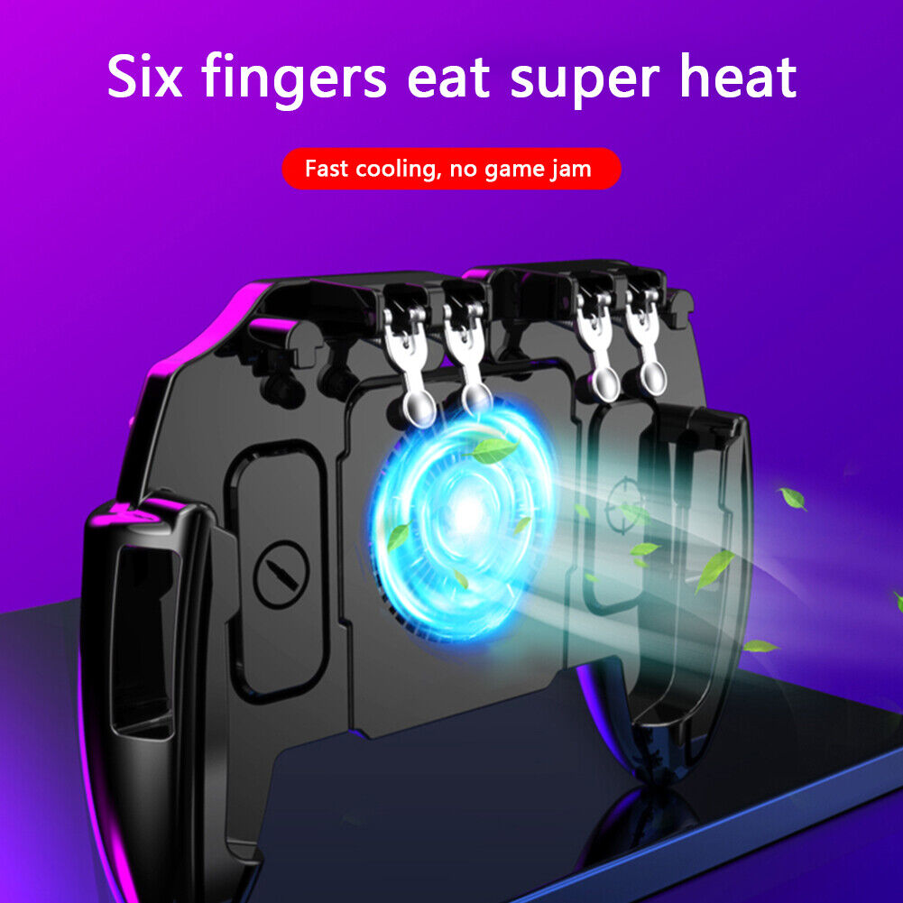 6 Fingers Mobile Gaming Cooling Gamepad for PUBG Controller Joystick (M11)