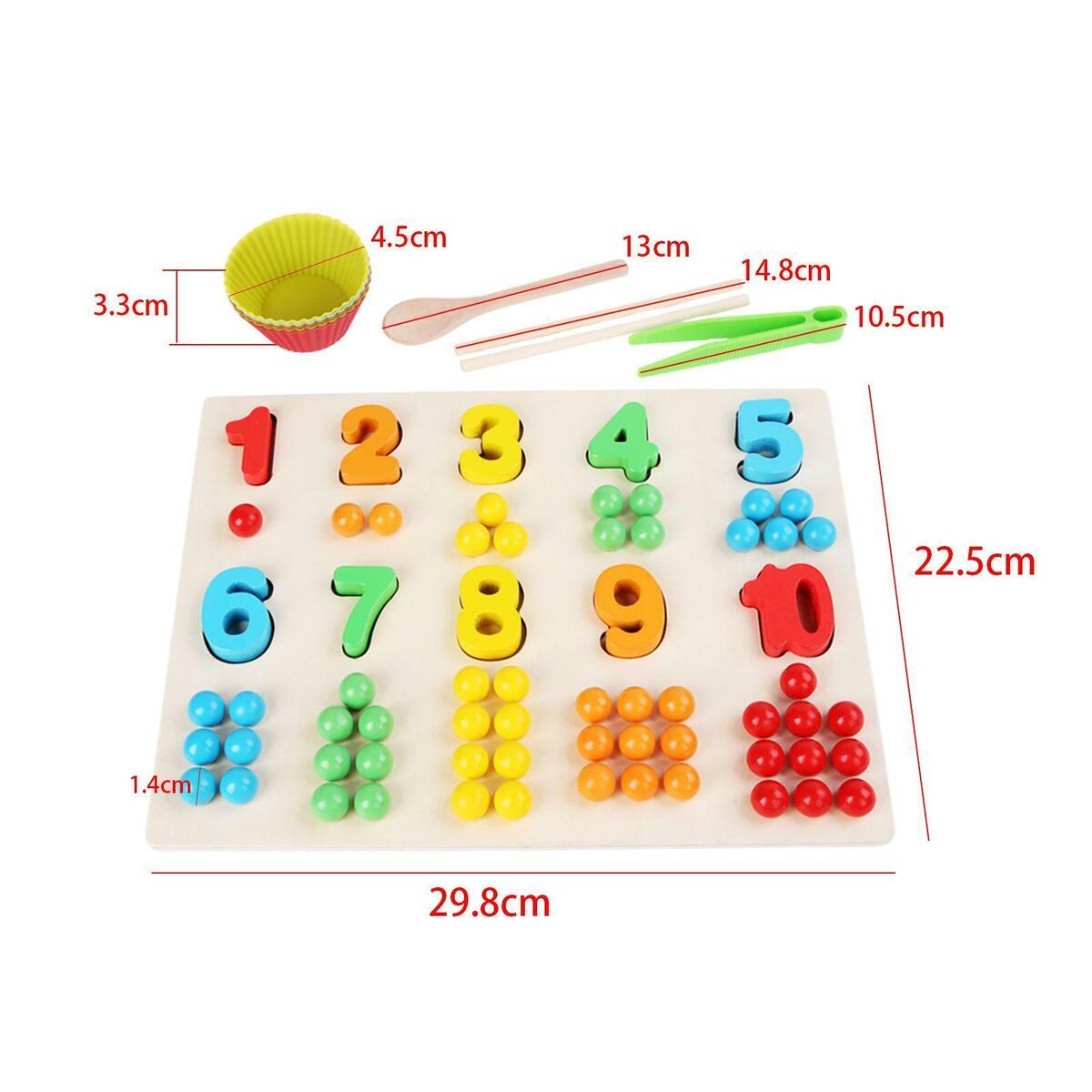 Wooden Board  Game Number Puzzle Educational Classified Training