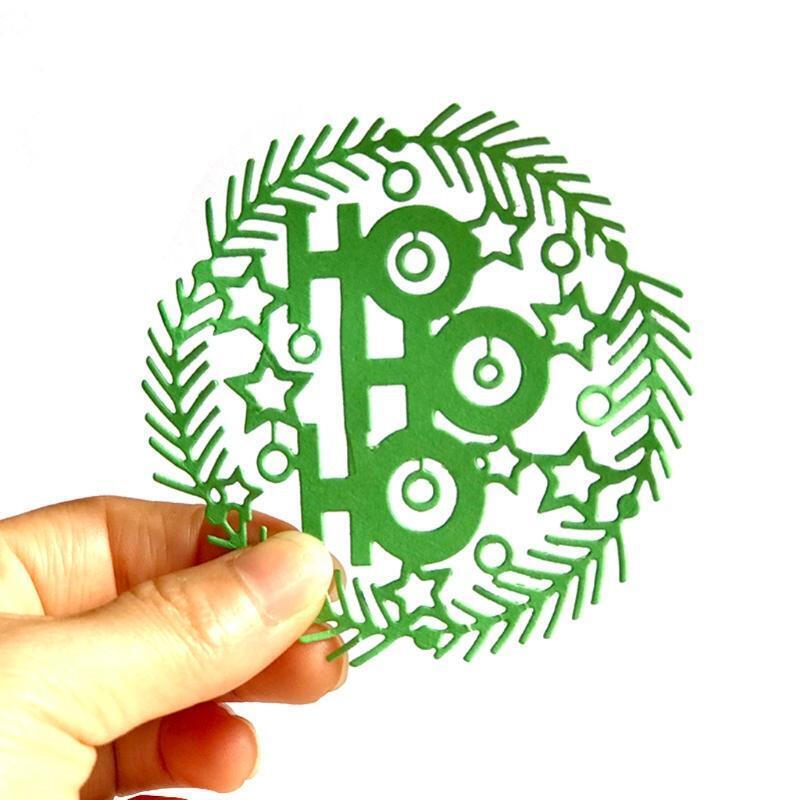 HO Christmas Circle Metal Cutting Dies Stencil DIY Scrapbooking Album Paper Card