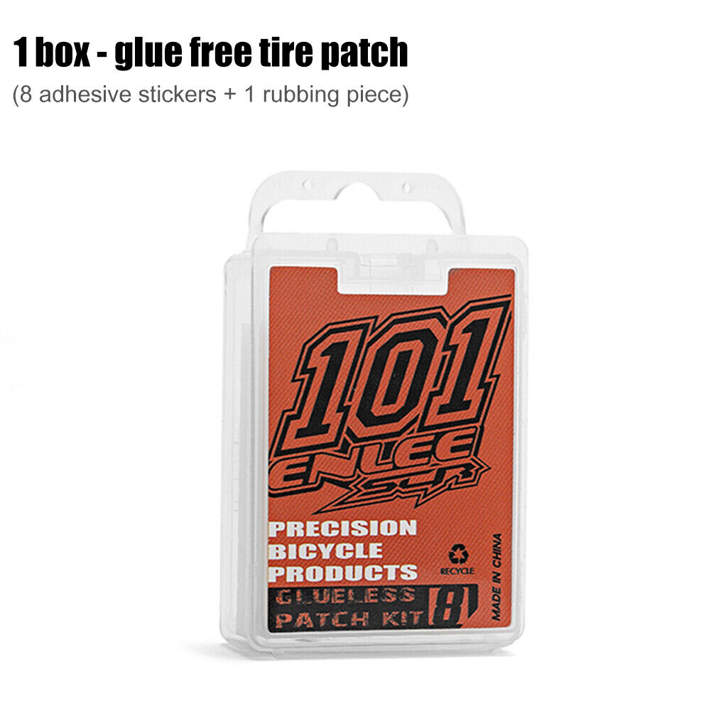 8pcs Self-Adhesive MTB Bike Tire Repair Patches Set w/ Tire Polishing Pad