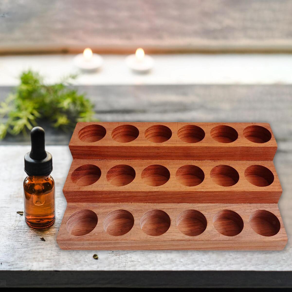 Oils Storage Rack Display Holder 18 Slots Shelf for Presentation