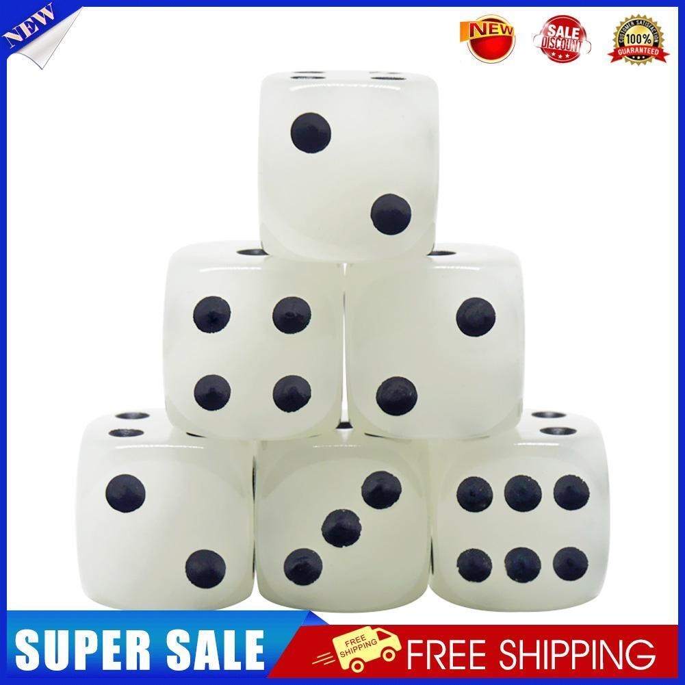 6pcs Luminous Dice Round Corner Dots Night Bar Supplies KTV Game Club Sieve