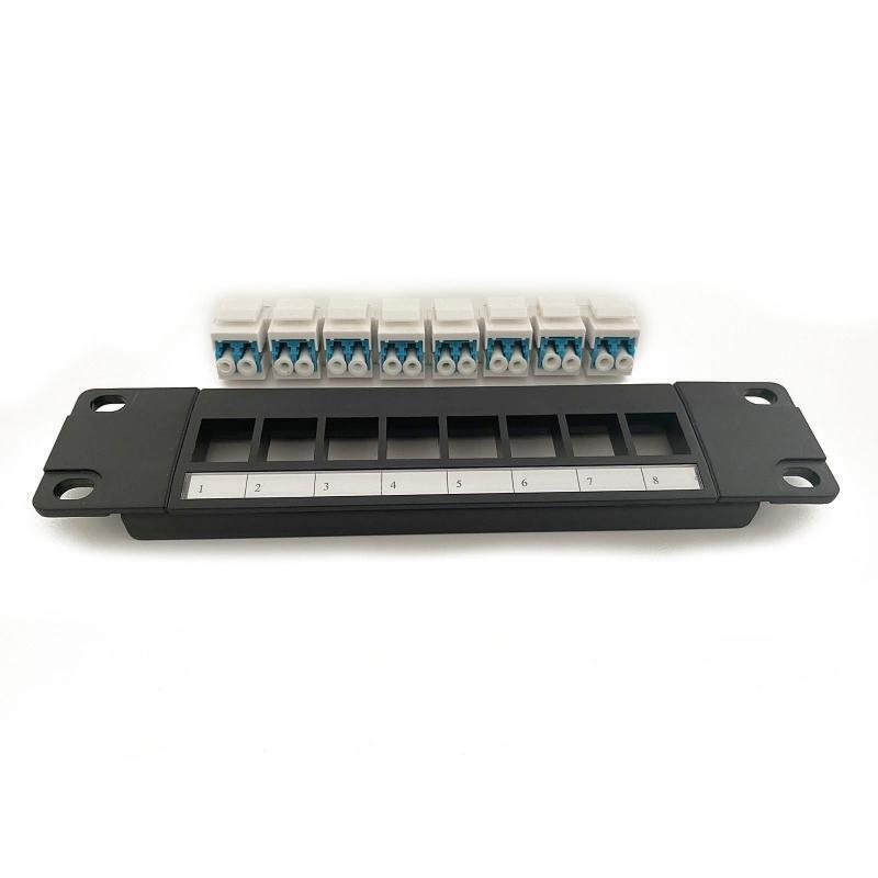 8-Port LC Shielded Patch Panel 10G Ready Plastic Housing Color-Coded Labeling