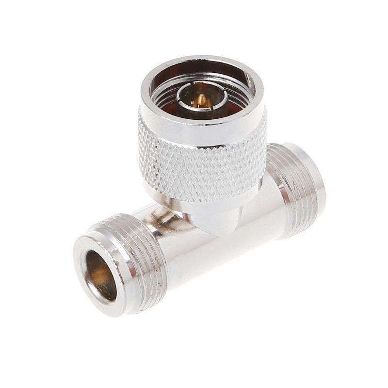 T Shape N Male To 2 N Female Triple RF Connector 3-way Coaxial Adapter
