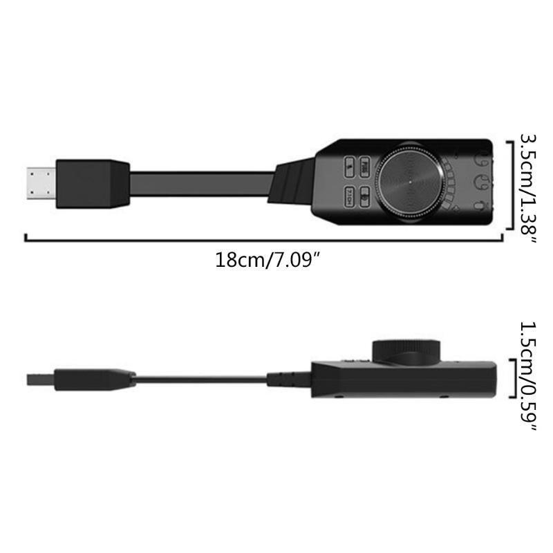 External USB Sound Adapter for Earphone Headphone Microphone PC Plug and Play