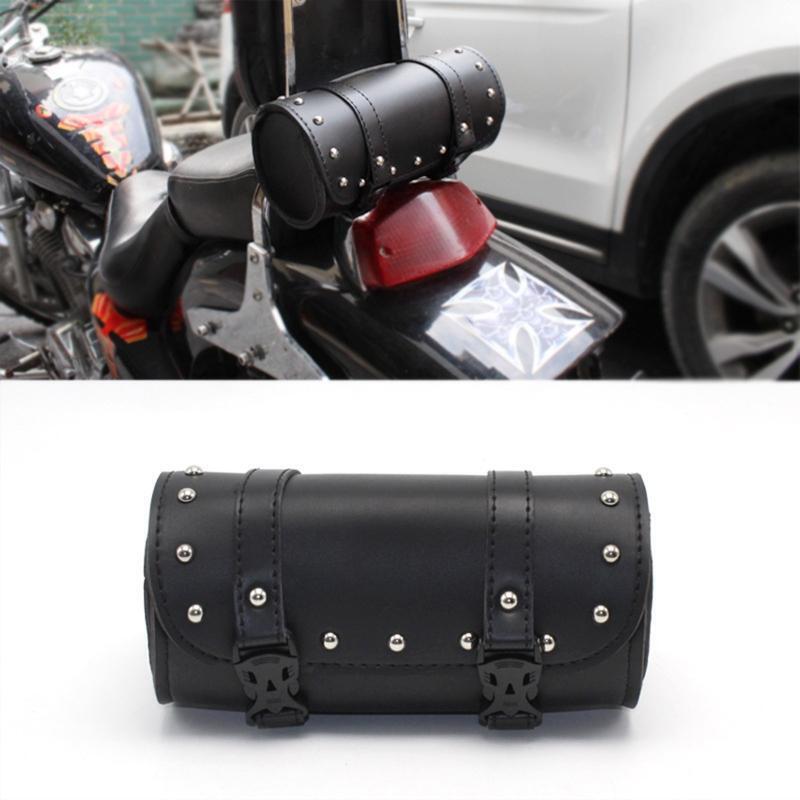Motorbike Fork Bag Motorcycle Saddlebag Universal PU Leather Handlebar Bag Pouch