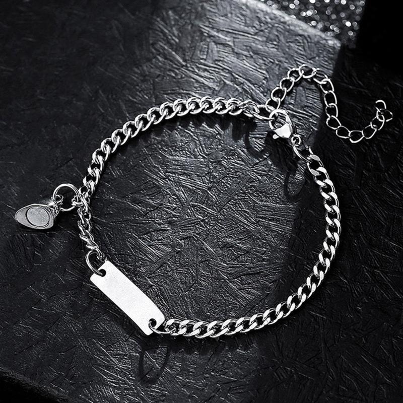 2pcs Niche Heart Magnet Attract Couple Bracelets Love Charm Bracelets Jewelry