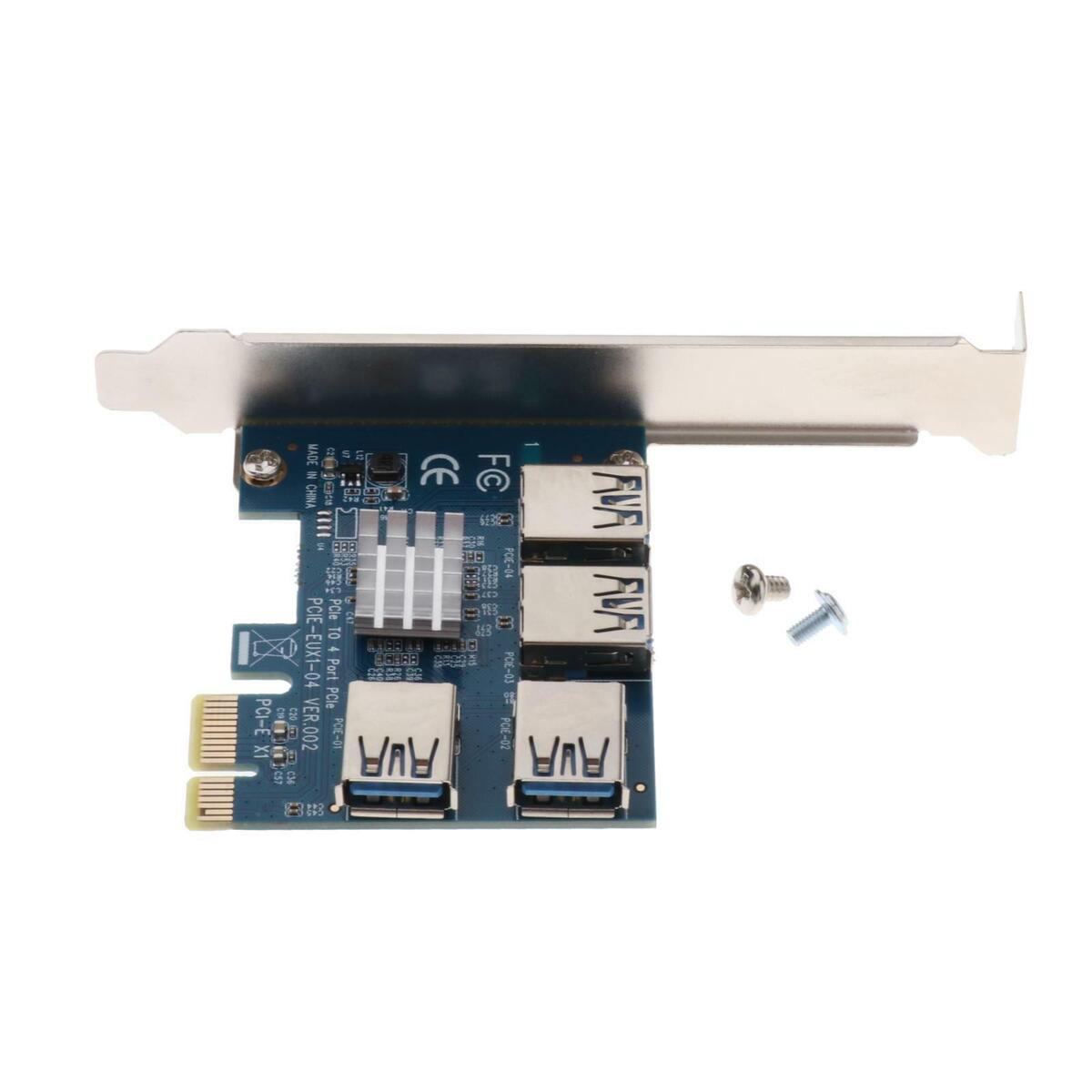 1 to 4   Riser Card  1X to 4 USB 3.0  Adaptor Board