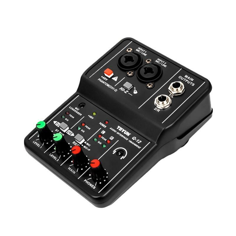 Live Sound Card Sound Mixer Noise Reduction Sound Card with Monitor Function