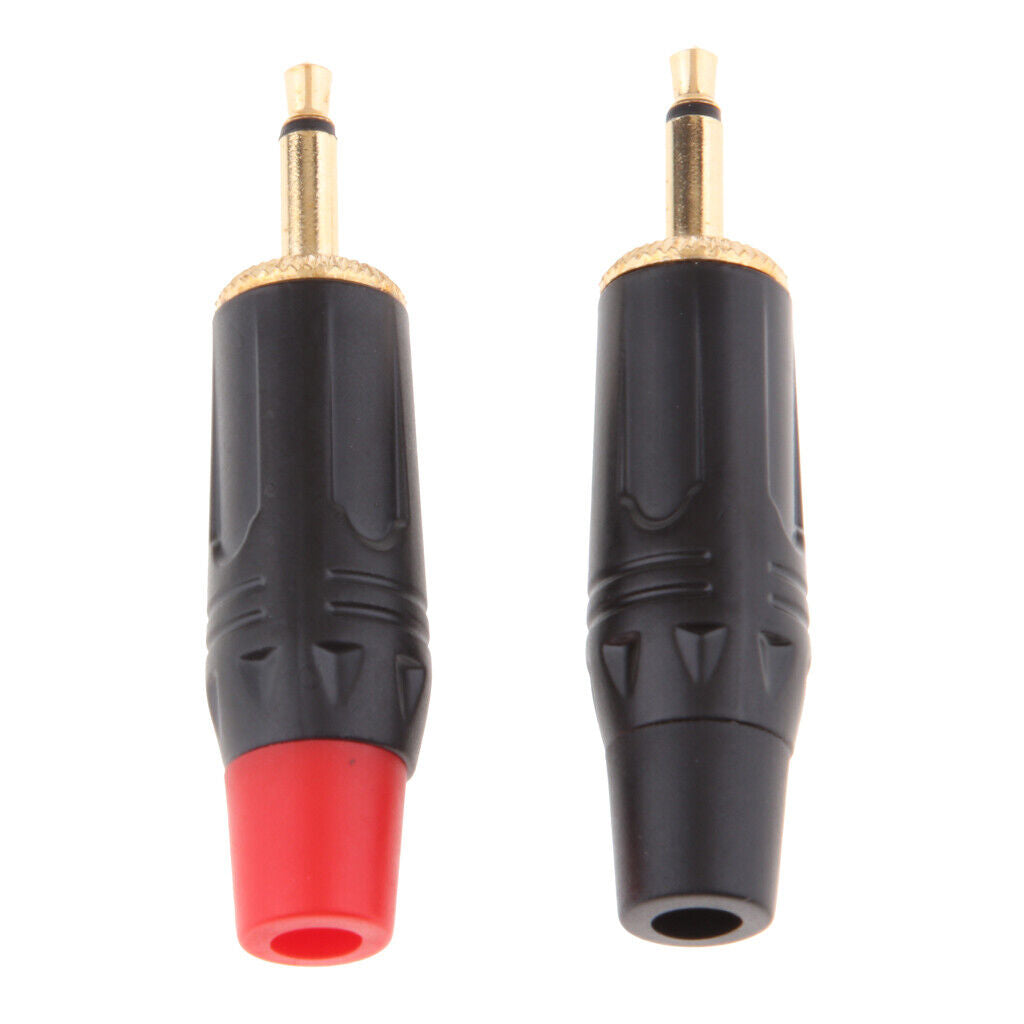 2x 3.5mm Mono Male Repair Headphone Audio Solder Jack Plug