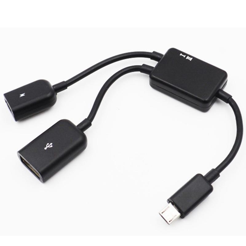 Wearproof Micro USB Converter Cable 2 In 1 OTG Micro USB Adapter for Cellphone