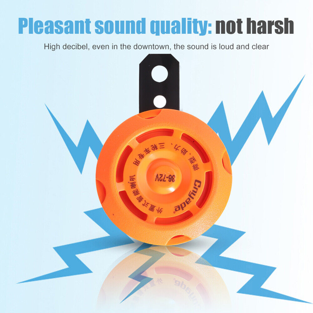 36v/48v/60v Universal Motorcycle Electric Horn Waterproof Round Loud Horns