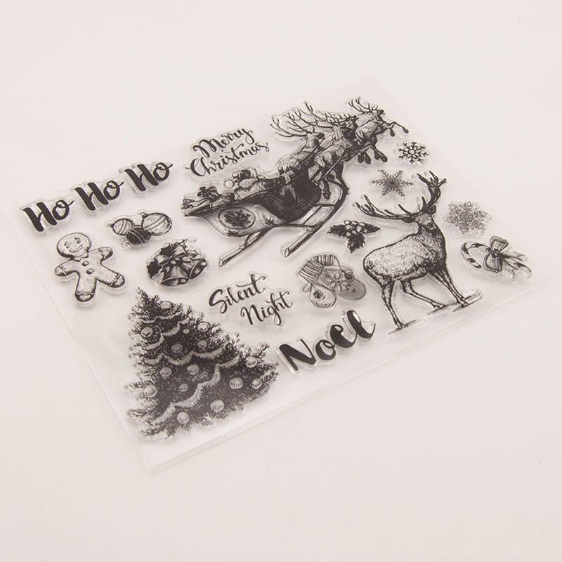 Christmas Deer Tree Silicone Clear Seal Stamp DIY Scrapbooking Embossing Photo