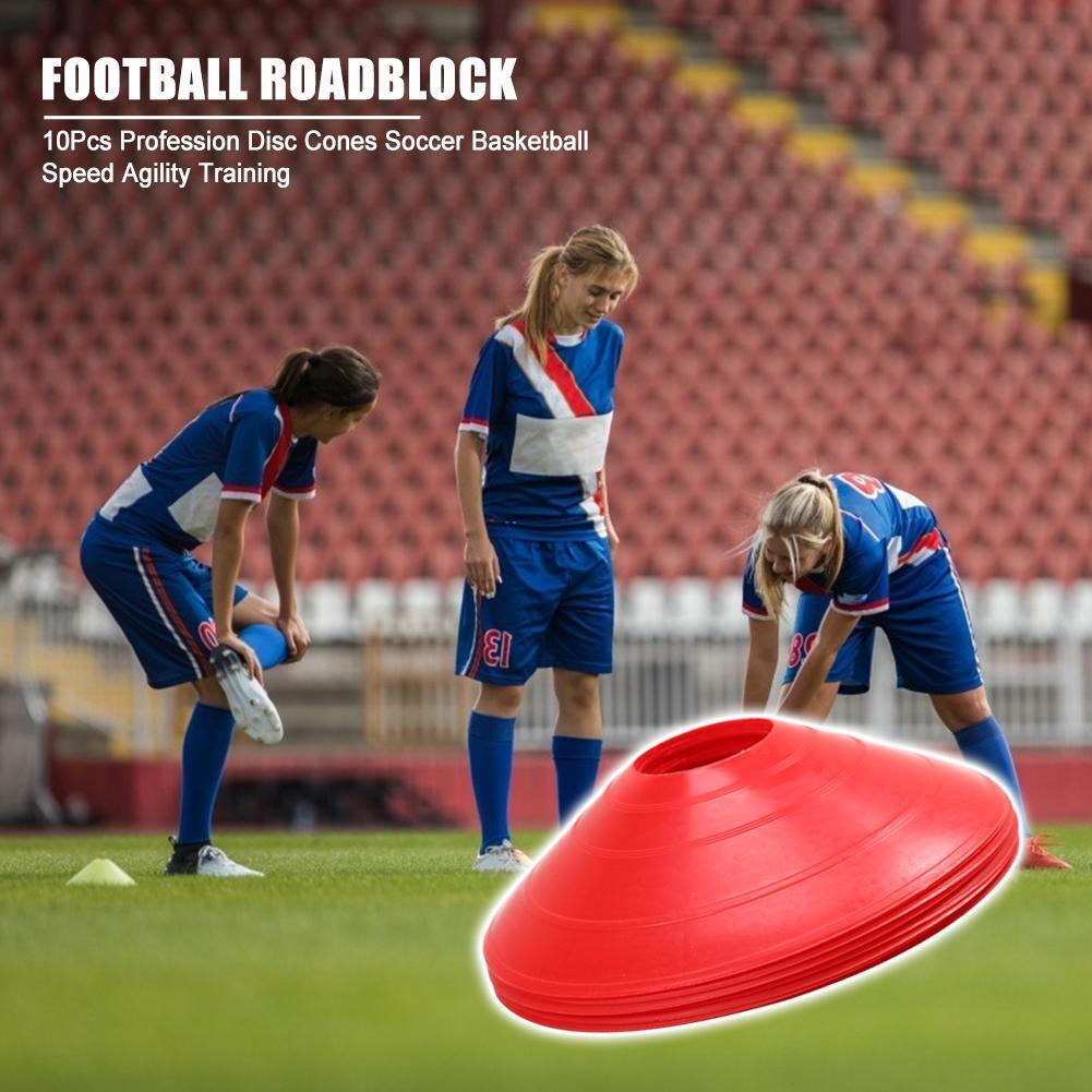 10pcs/lot Outdoor Soccer Cross Speed Agility Training Discs Cone (Red)