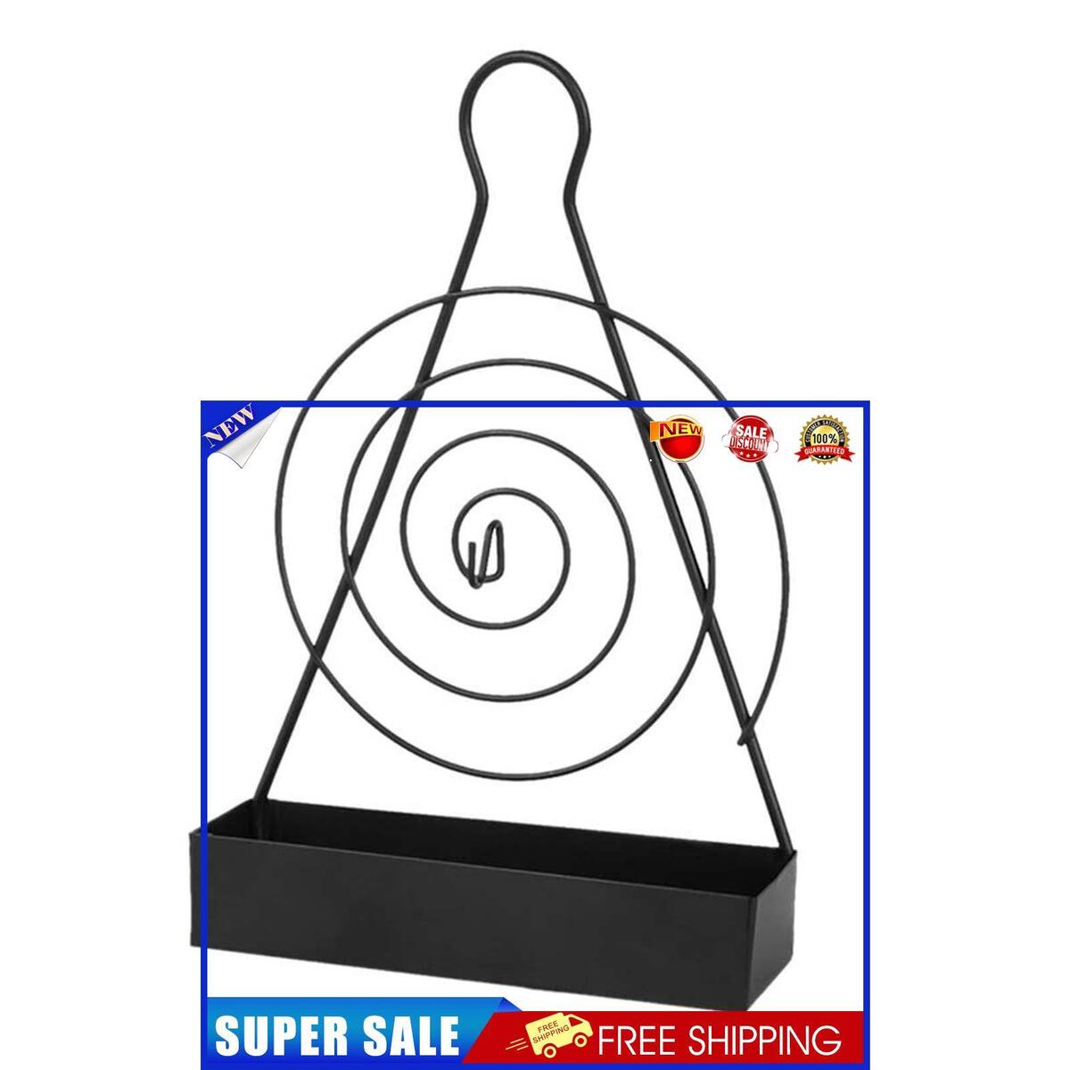 Mosquito Coil Holder - Iron Nordic Hanging Incense Burner Holder - Black