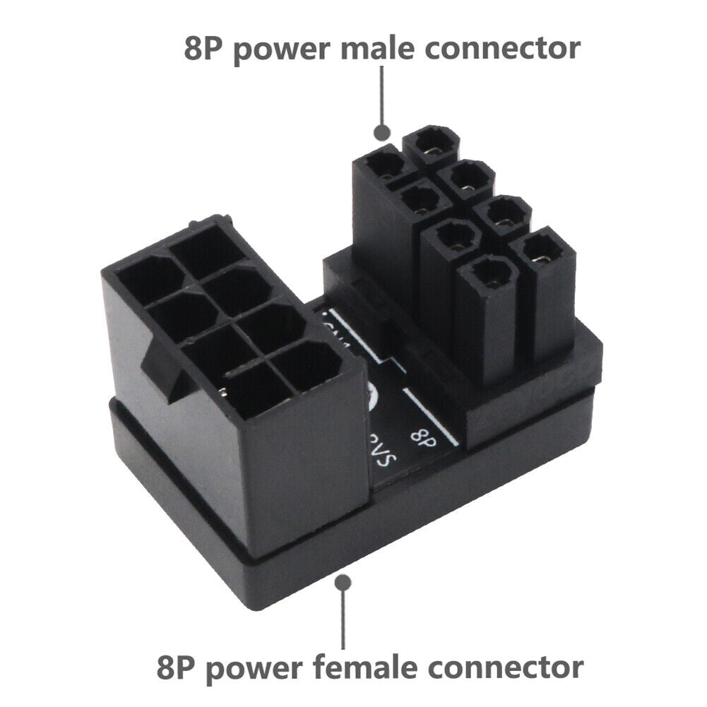 ATX 8-Pin Female to 8pin Male 180 Degree Power Adapter for PC Graphics Card