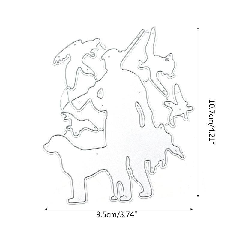 Man Dog Hunting Metal Cutting Dies Stencil Scrapbooking DIY Album Stamp Emboss