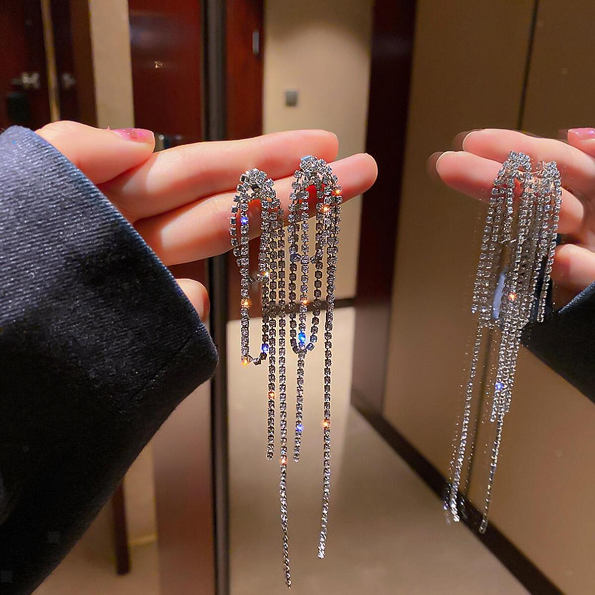 Women Long Tassel Earrings Ear Rings Drop Earring for Girls Bridal Party