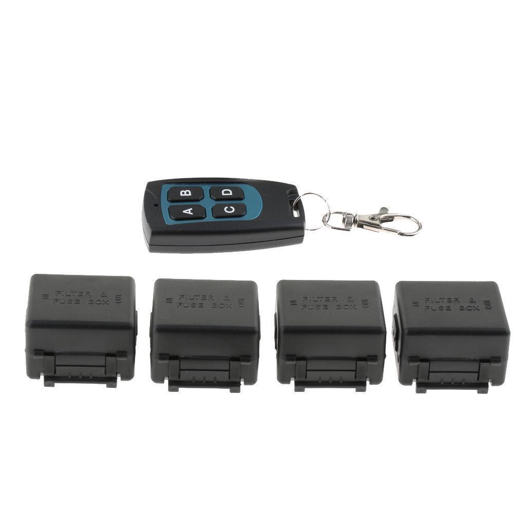 DC 12V 1 Channel RF Remote Relay Switch Transmitter And 4 Receivers