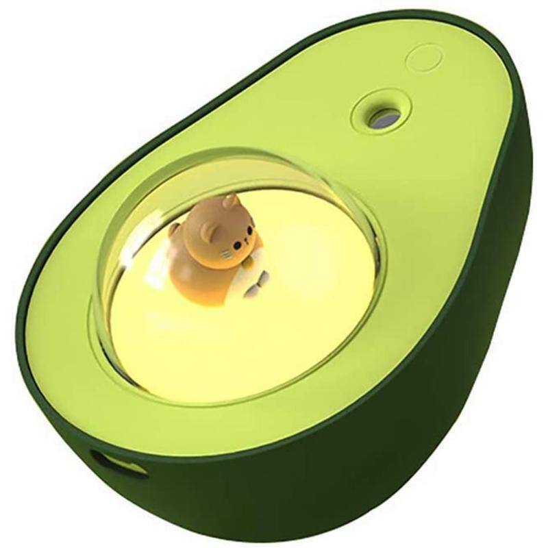 210ML Avocado Humidifier Office Desktop Bedroom USB Night Light Water Diffuser