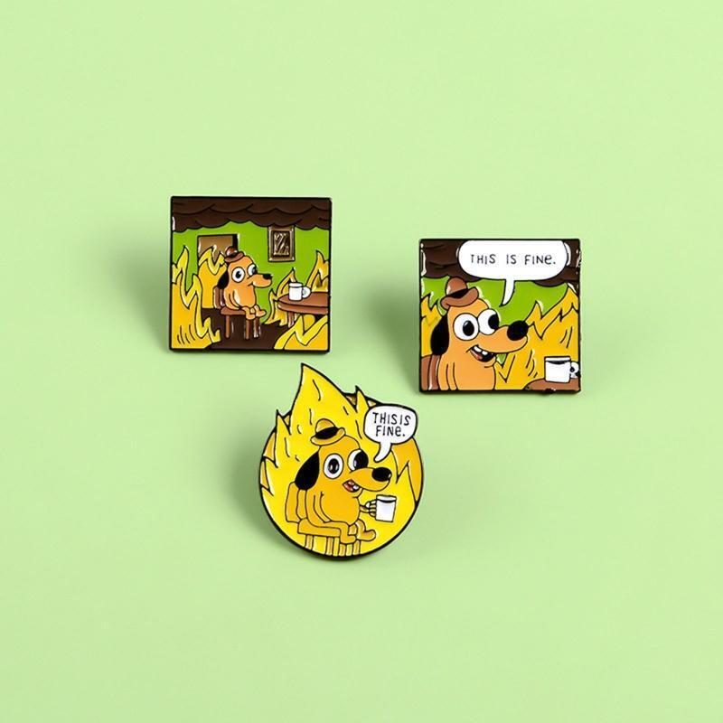 3Pcs Cute Enamel Brooch Pins Cartoon Animal Various Novel Designs Brooch