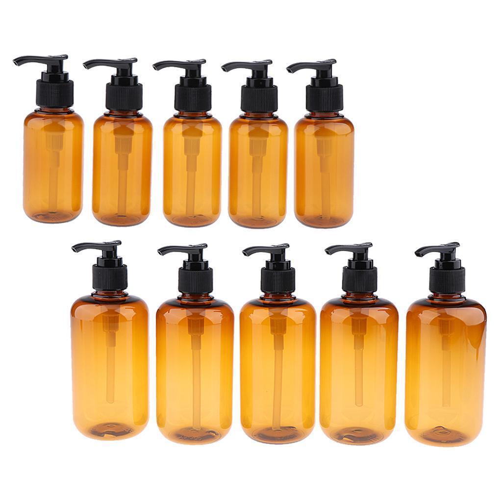 10pcs 100ml+300ml Plastic Pump Bottles Travel Soap Body Wash Gel Containers