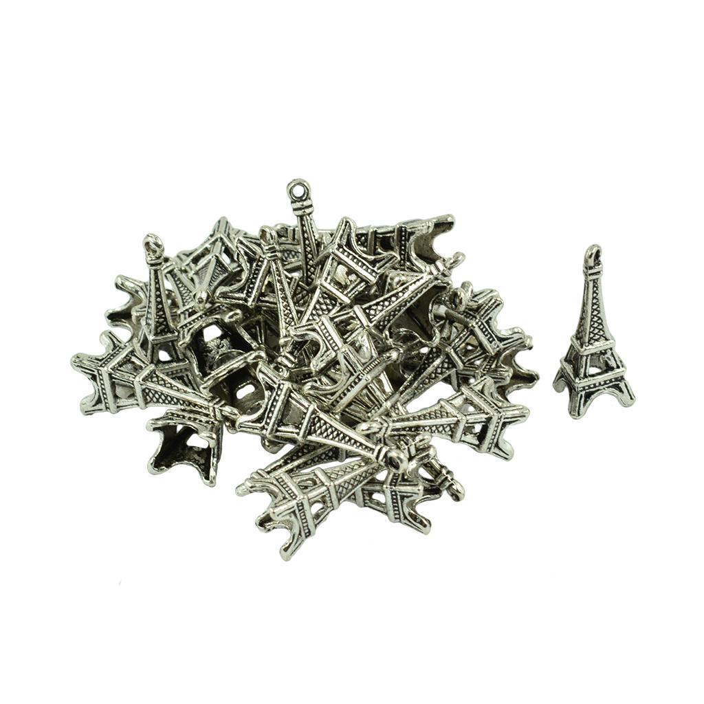 30Pcs    Tower Pendant Charms Necklace Jewelry Findings