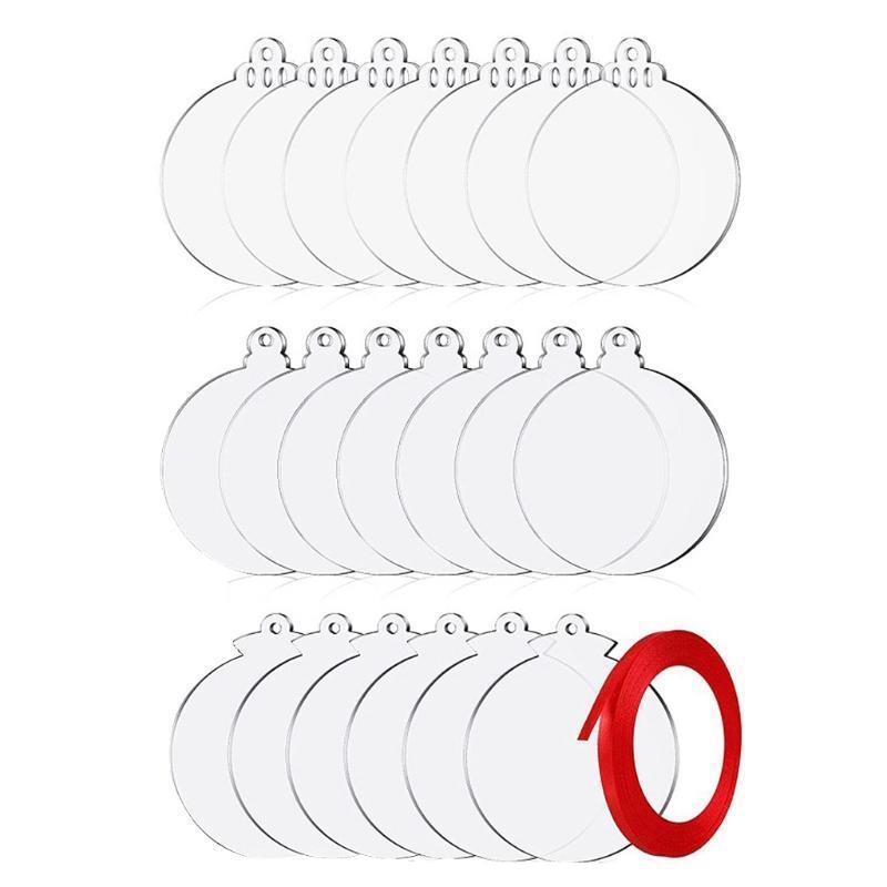 Clear Acrylic Christmas Ornament Blank DIY Decorating Sheet Pendant Funny Home