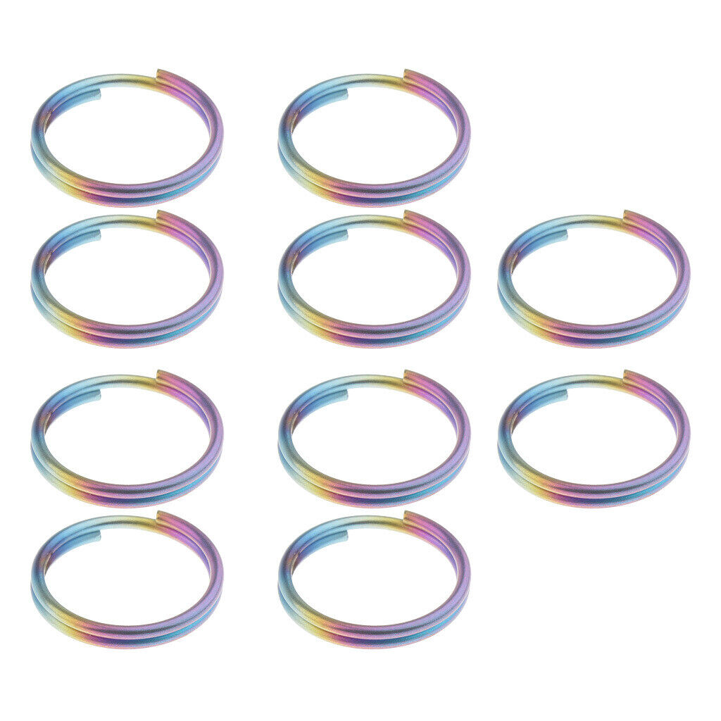 10 Pieces Titanium Key Rings Pocket Tools  Keychains  - 14mm
