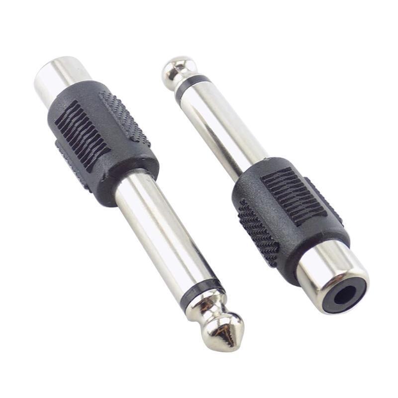 RCA to 1/4" Audio Adapter 6.35mm Plug Male to RCA Female Connectors 4-Pack