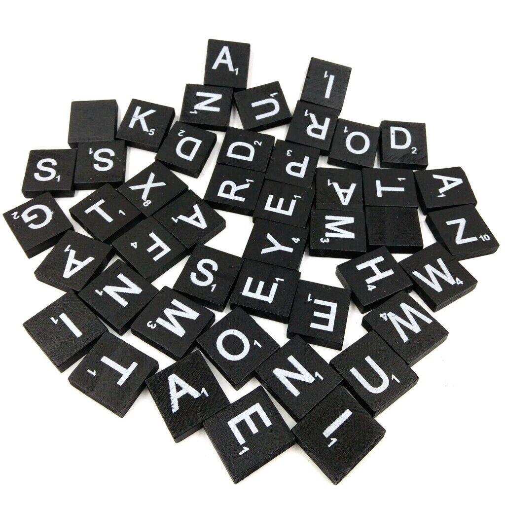 100 Pieces New Wooden Alphabet Tiles Mixed Letters and Number Game Pieces