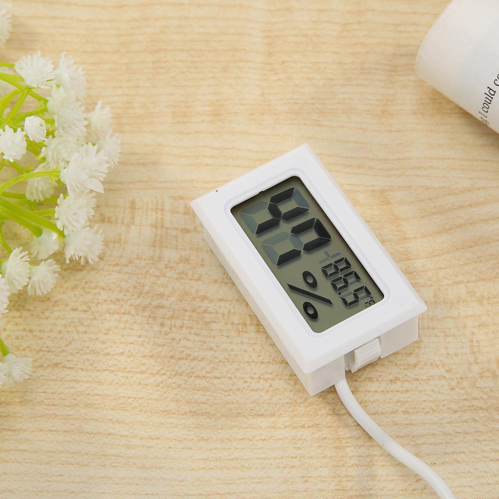 Digital LCD Thermometer Hygrometer Probe Temperature Humidity Gauge (White)