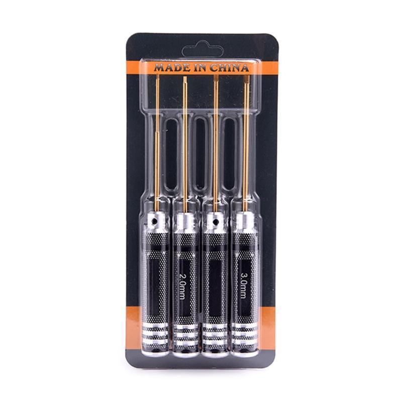 4-Pack Hex Screw Driver Set 1.5mm 2.0mm 2.5mm 3.0mm Allen Wrench Key Screwdriver