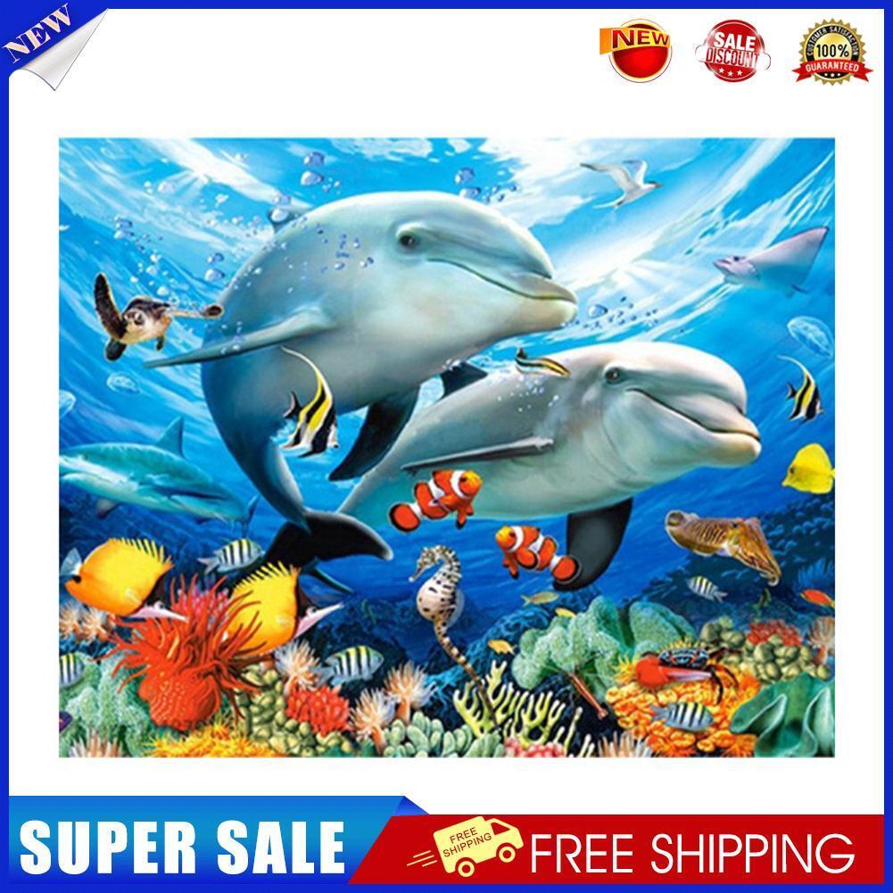 Brother Dolphin 5D Diamond Painting Embroidery DIY Cross Stitch Home Decor