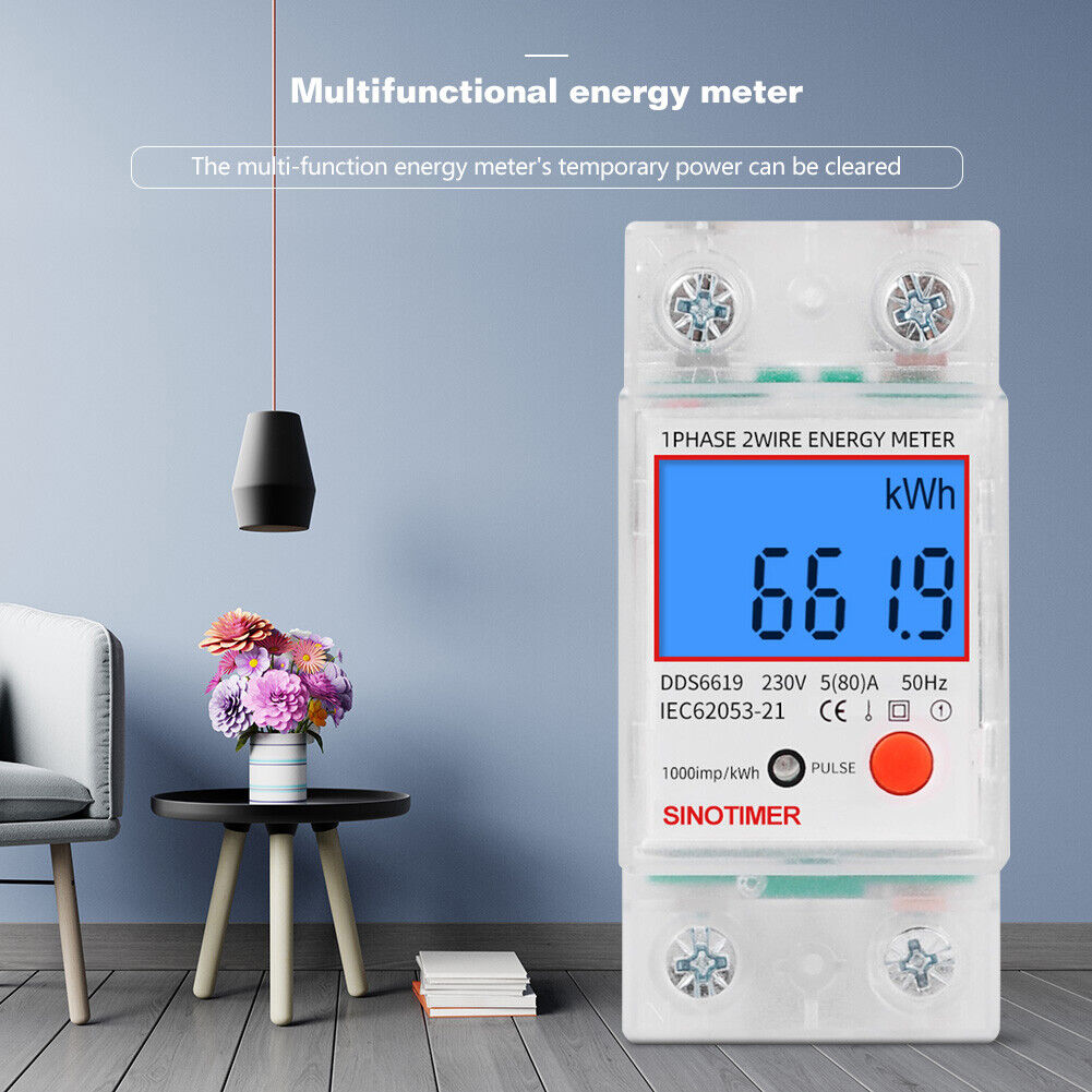 Din Rail Single Phase LCD Digital Power Consumption Energy Electric Meter