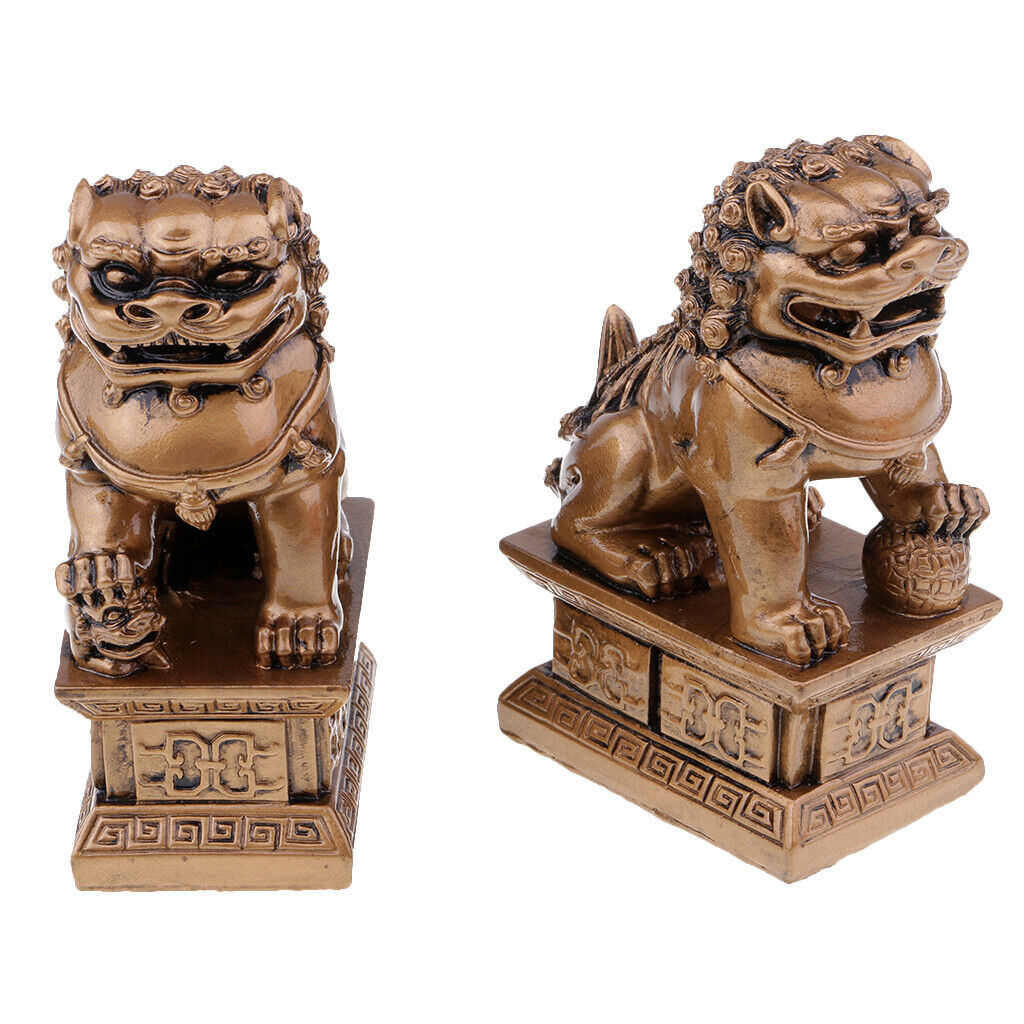 Pair of  Chinese Fengshui Ward Off Evil   Statues Bronze S